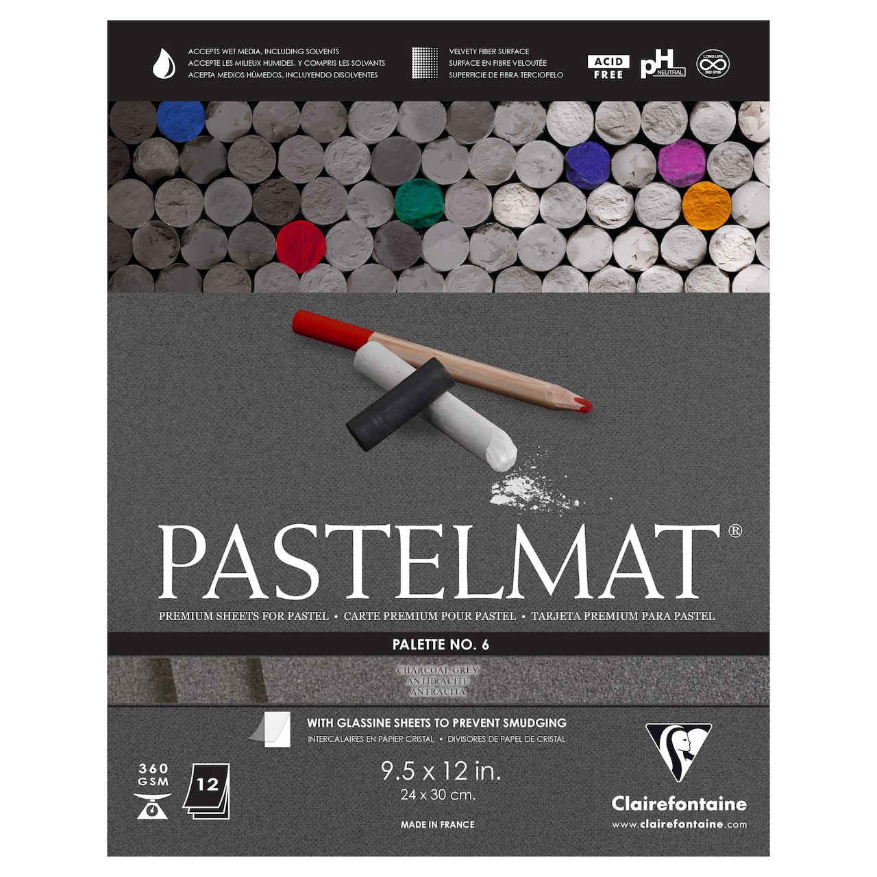 Clairefontaine Pastelmat® Premium Paper Pad, 9 x 12